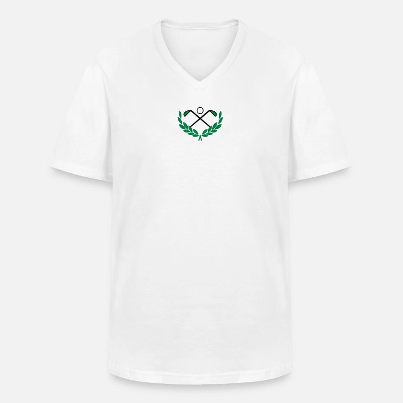 Golf Logo - Männer-T-Shirt mit V-Ausschnitt - Weiß