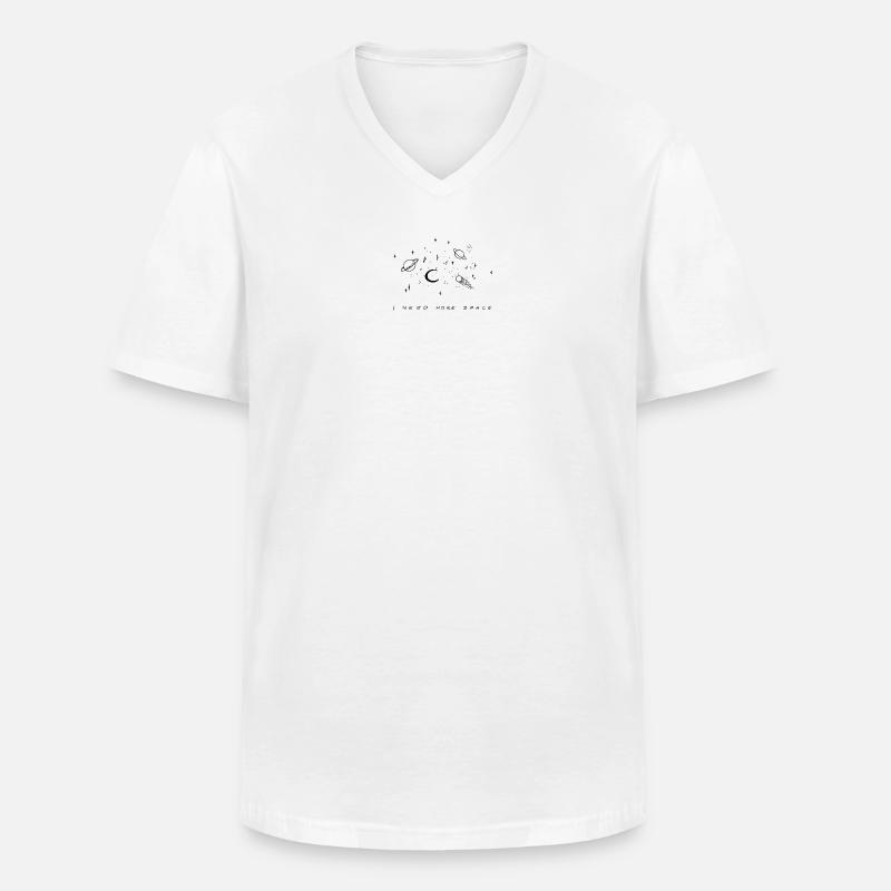 I NEED MORE SPACE - Männer-T-Shirt mit V-Ausschnitt - Weiß