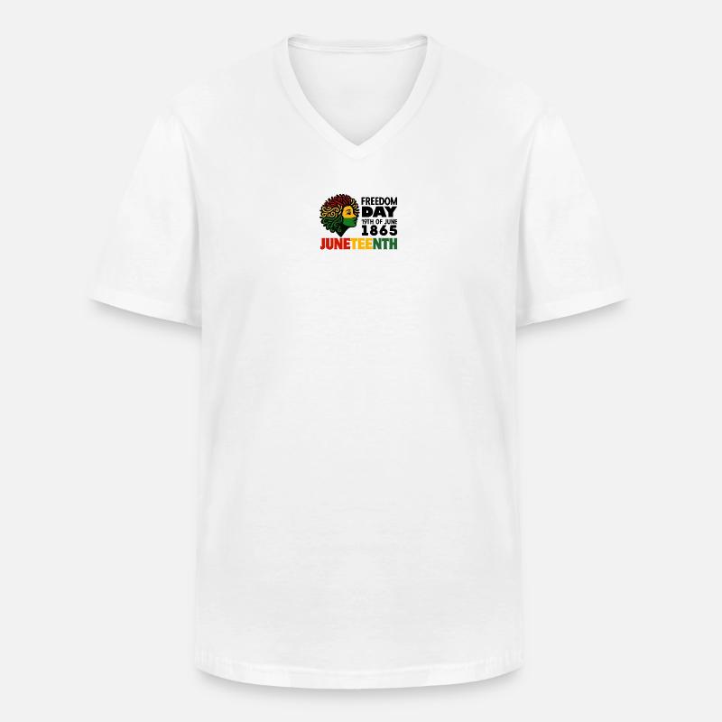 Juneteenth - Männer-T-Shirt mit V-Ausschnitt - Weiß