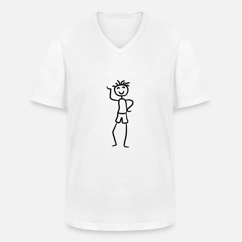 Glücklicher cooler Junge - Männer-T-Shirt mit V-Ausschnitt - Weiß