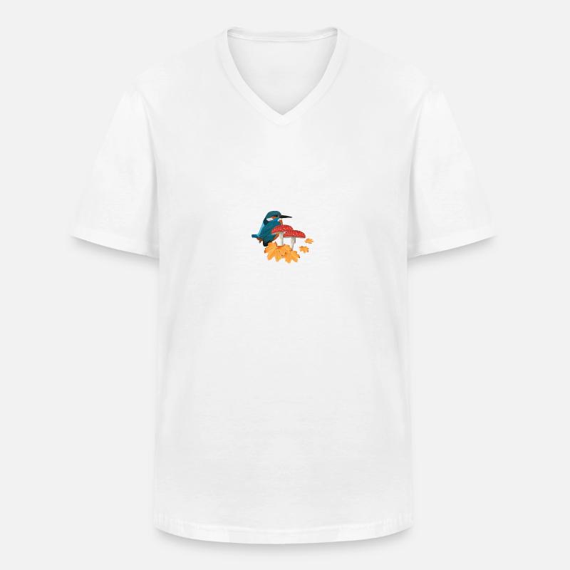 Eisvogel Herbst Vogel Vogelbeobachter Halloween - Männer-T-Shirt mit V-Ausschnitt - Weiß