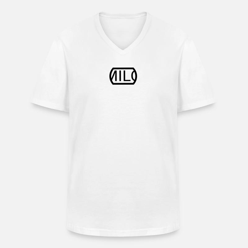 Milo - halbrund - Männer-T-Shirt mit V-Ausschnitt - Weiß
