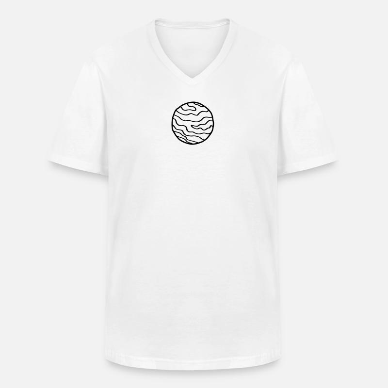 Planet Einfacher Weltraum Doodle - Männer-T-Shirt mit V-Ausschnitt - Weiß
