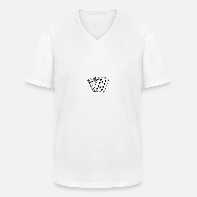 Royal Flush - Männer-T-Shirt mit V-Ausschnitt - Weiß