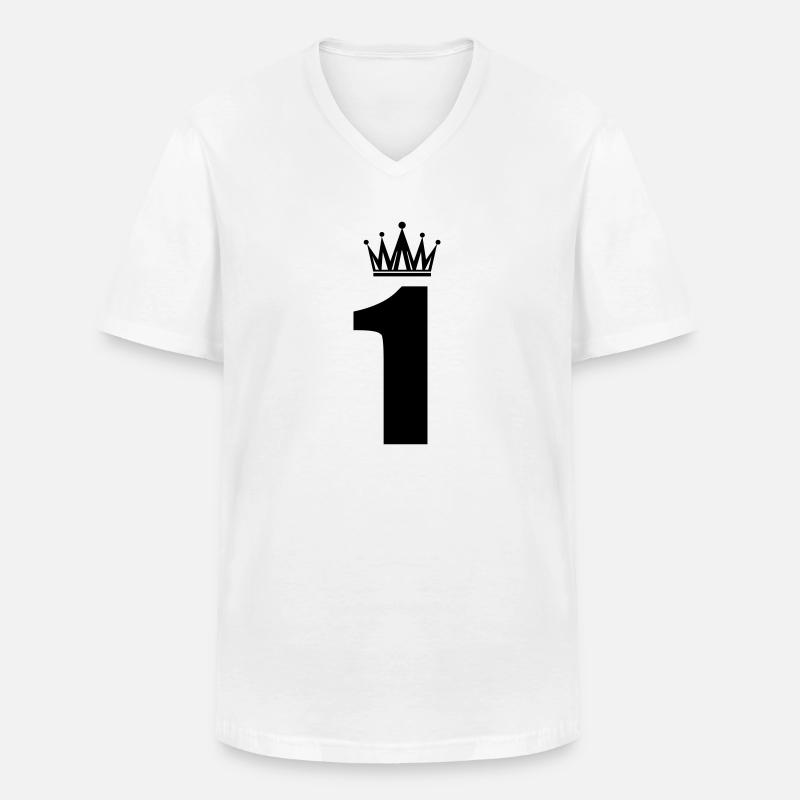 1 - Männer-T-Shirt mit V-Ausschnitt - Weiß
