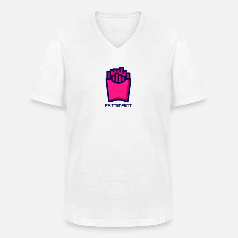 frittenfett - Männer-T-Shirt mit V-Ausschnitt - Weiß