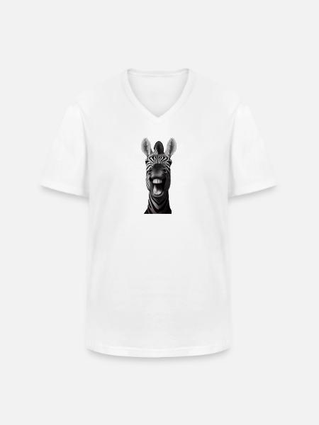 Lachender Esel 2 - Männer-T-Shirt mit V-Ausschnitt - Weiß