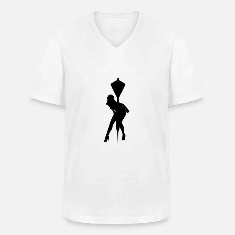 Dart Sexy - Männer-T-Shirt mit V-Ausschnitt - Weiß