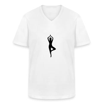 Yoga - Männer-T-Shirt mit V-Ausschnitt - Weiß - Vorne - AI Model Male 185 light (185cm)