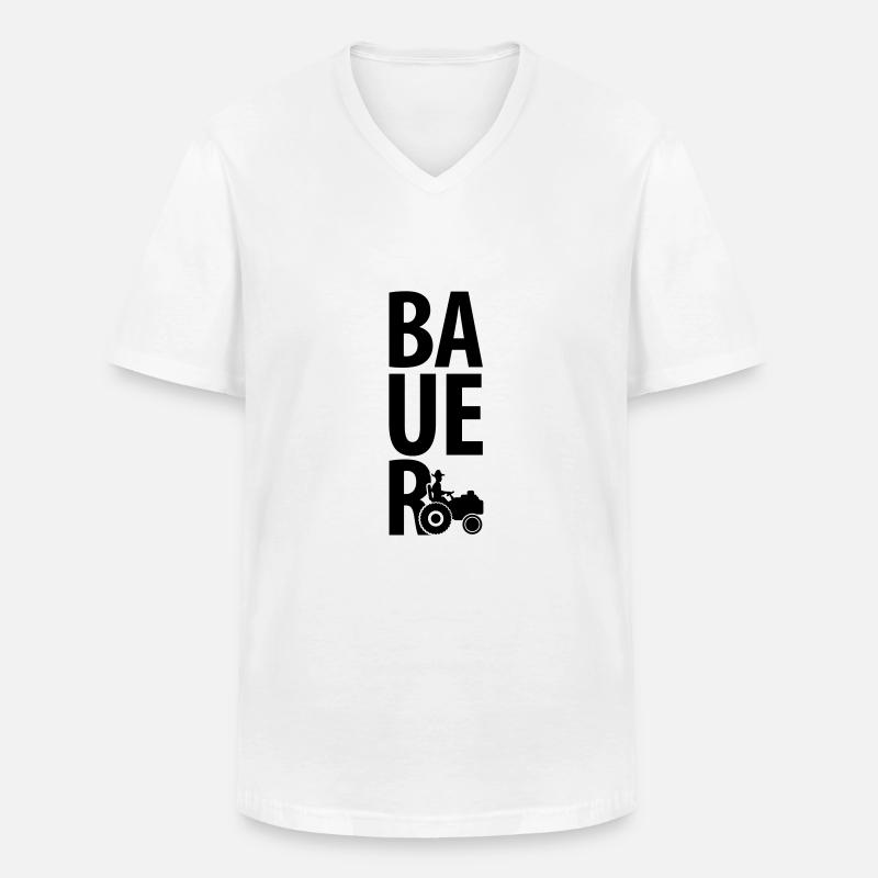 bauer_design_c1 - Männer-T-Shirt mit V-Ausschnitt - Weiß