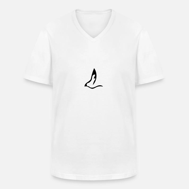 Surfvogel schwarz - Männer-T-Shirt mit V-Ausschnitt - Weiß