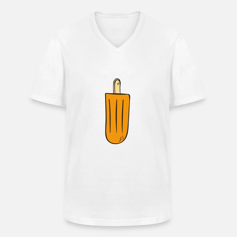 Eis am Stiel - Männer-T-Shirt mit V-Ausschnitt - Weiß