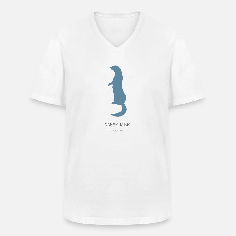 Dänischer Nerz - Männer-T-Shirt mit V-Ausschnitt - Weiß
