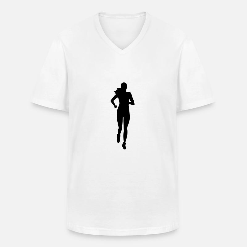 Laueferin frontal - Männer-T-Shirt mit V-Ausschnitt - Weiß