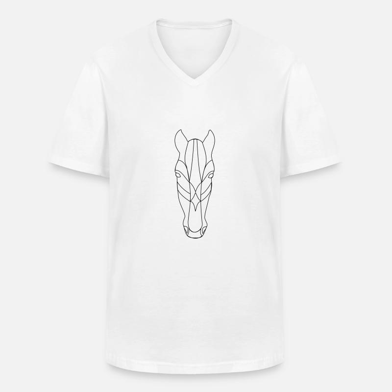 Pferd Geometrie - Männer-T-Shirt mit V-Ausschnitt - Weiß