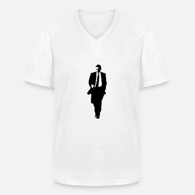 obama - Männer-T-Shirt mit V-Ausschnitt - Weiß