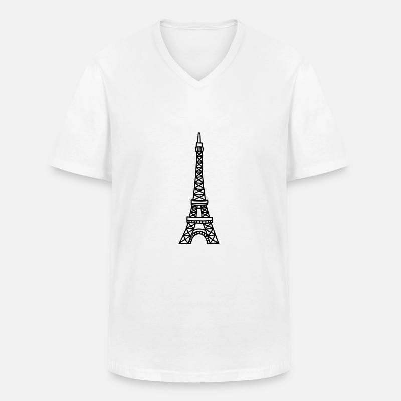 Eiffelturm - Paris - Männer-T-Shirt mit V-Ausschnitt - Weiß