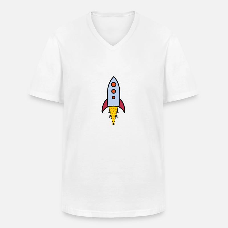 Pizza Rocket - Männer-T-Shirt mit V-Ausschnitt - Weiß