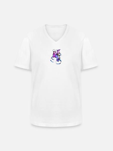 Farbige Spiral- und Fächerkunst - Männer-T-Shirt mit V-Ausschnitt - Weiß