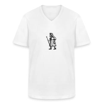 Pilgrim Compostela - Men's V-Neck T-Shirt - white - Front - AI Model Male 185 light (185cm)