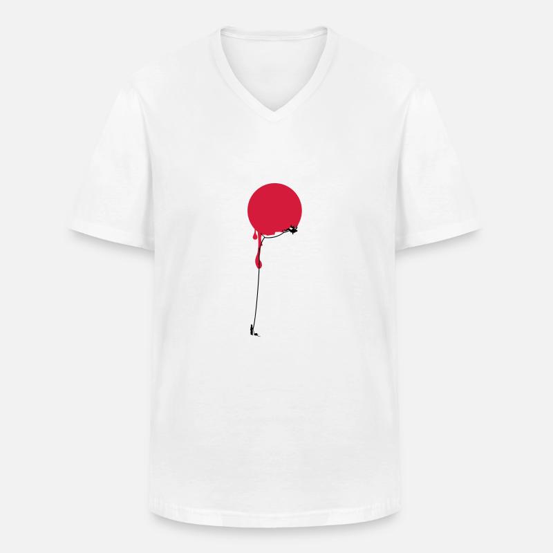 Rot Punkt Klettern - Männer-T-Shirt mit V-Ausschnitt - Weiß