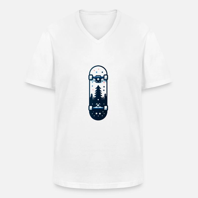 Skateboard - Men's V-Neck T-Shirt - white