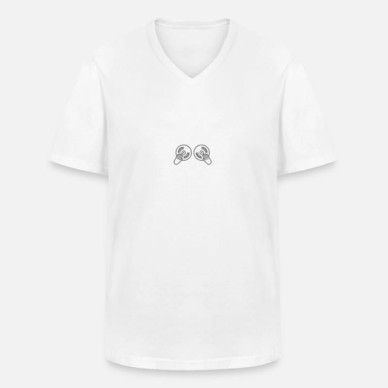 Techno Music DJ Discjokey - Männer-T-Shirt mit V-Ausschnitt - Weiß