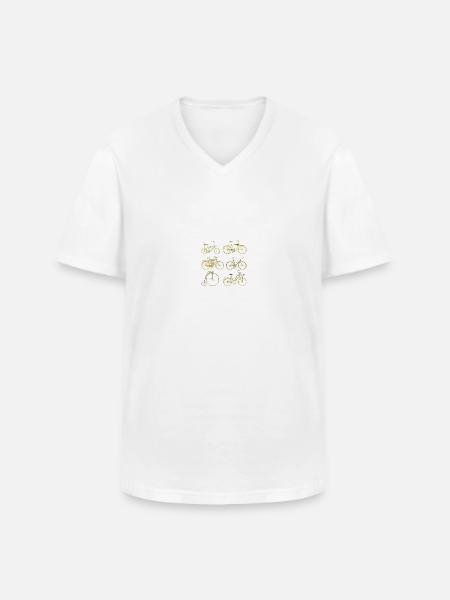 Fahrrad - Männer-T-Shirt mit V-Ausschnitt - Weiß