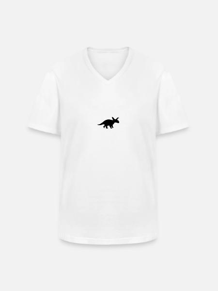 dinosaur - Men's V-Neck T-Shirt - white