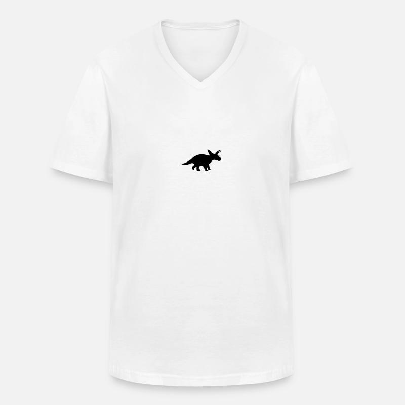 Dinosaurier - Männer-T-Shirt mit V-Ausschnitt - Weiß