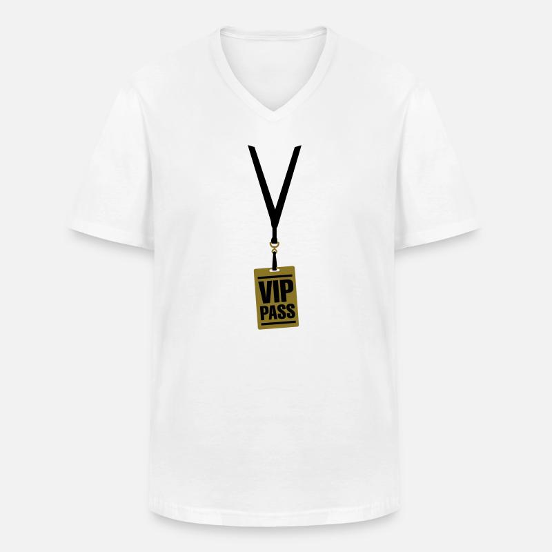 VIP-Pass - Männer-T-Shirt mit V-Ausschnitt - Weiß