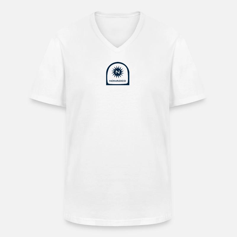 Bogen Ocean_Blue_Nomadico - Männer-T-Shirt mit V-Ausschnitt - Weiß