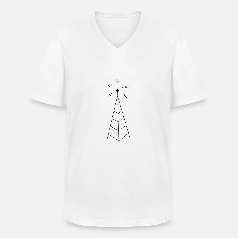 Transmission Tower Sendemast - Männer-T-Shirt mit V-Ausschnitt - Weiß
