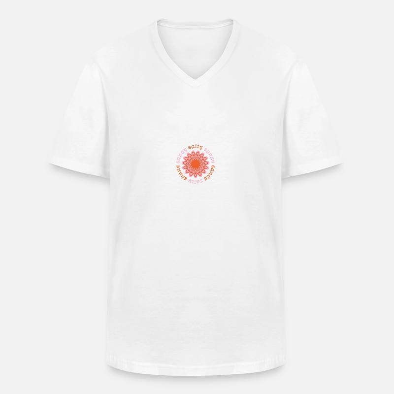 Sommer - Männer-T-Shirt mit V-Ausschnitt - Weiß