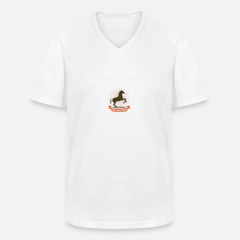 Pferde - Männer-T-Shirt mit V-Ausschnitt - Weiß