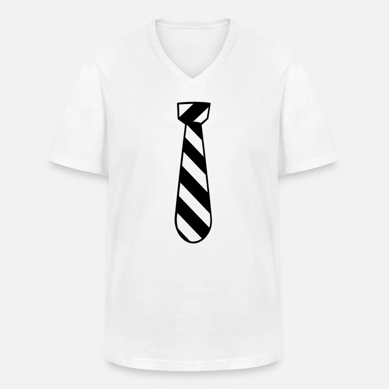 Binden - Männer-T-Shirt mit V-Ausschnitt - Weiß