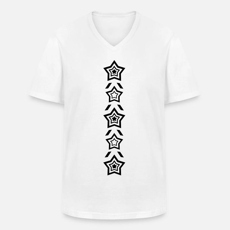 Sternenreihe - Männer-T-Shirt mit V-Ausschnitt - Weiß