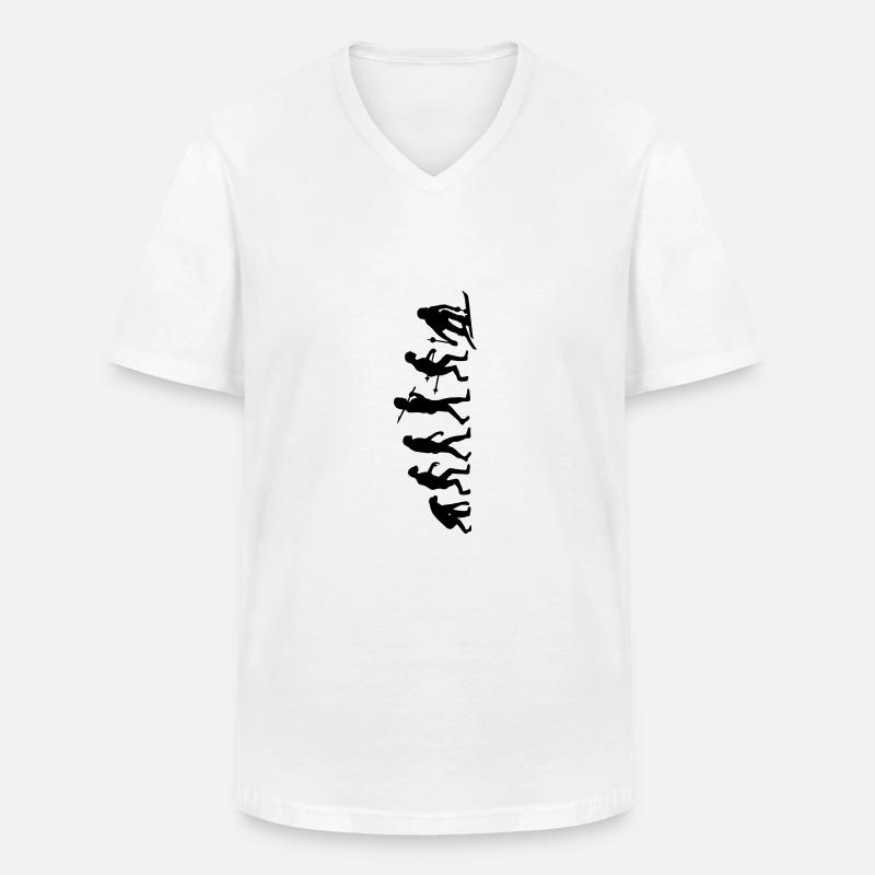 Evolution Ski - Männer-T-Shirt mit V-Ausschnitt - Weiß