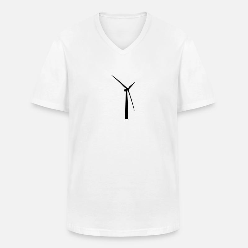 Windrad - Männer-T-Shirt mit V-Ausschnitt - Weiß
