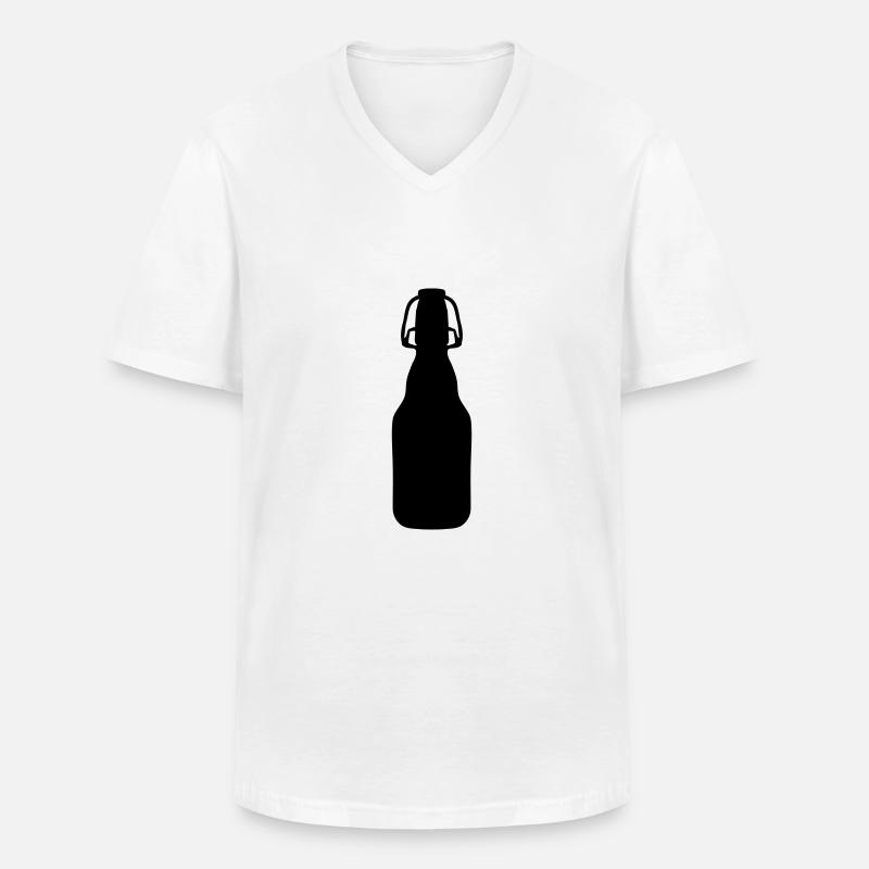 bierflasche - Männer-T-Shirt mit V-Ausschnitt - Weiß