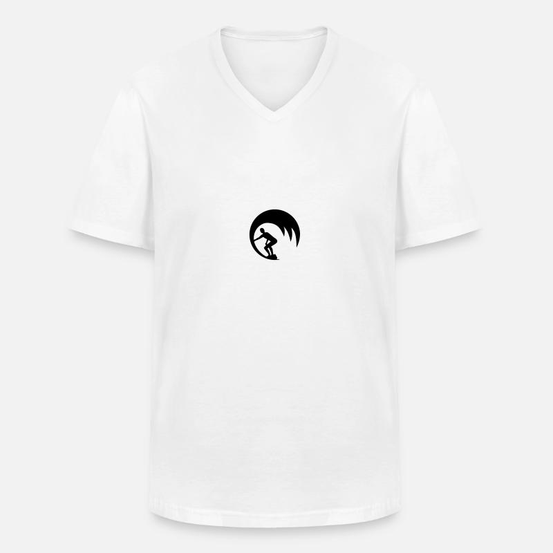 Wellenreiter - Männer-T-Shirt mit V-Ausschnitt - Weiß