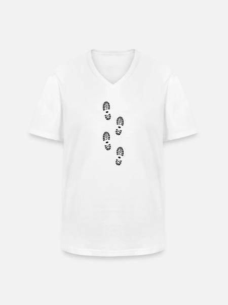 Footprints, hiking (super cheap) - Men's V-Neck T-Shirt - white