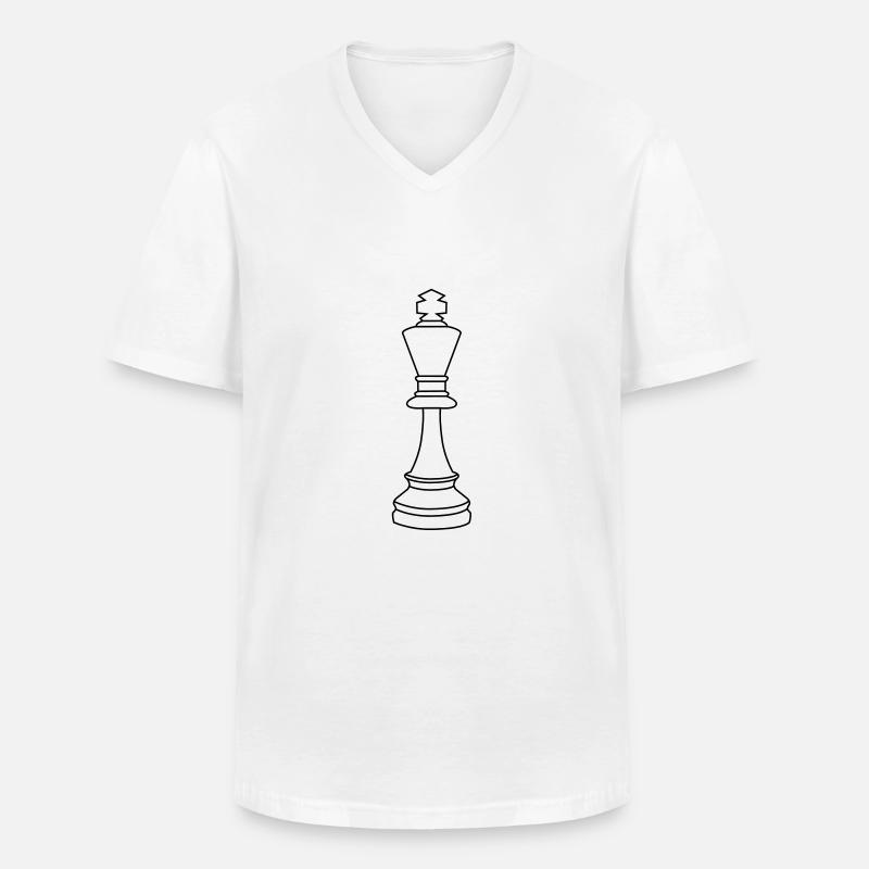 Schach König - Männer-T-Shirt mit V-Ausschnitt - Weiß