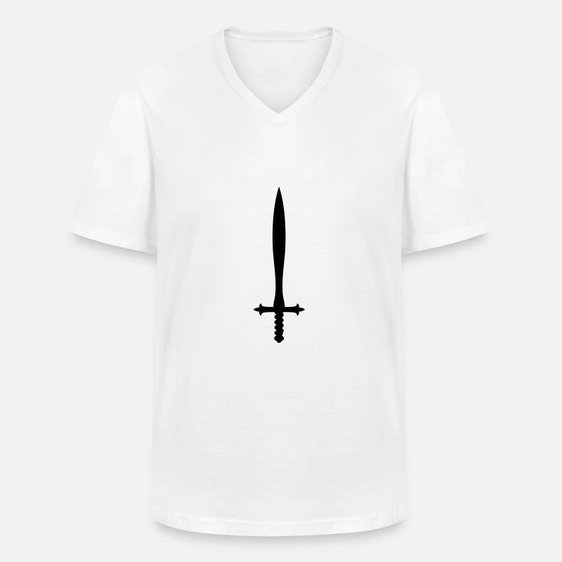 Sword uk - Men's V-Neck T-Shirt - white