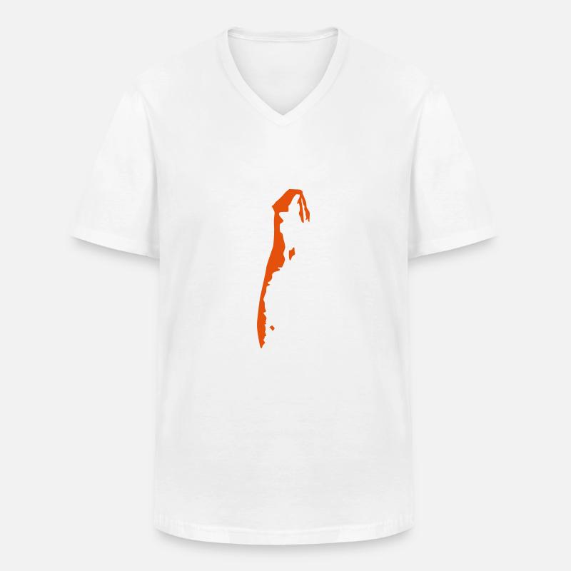 Hiddensee - Männer-T-Shirt mit V-Ausschnitt - Weiß