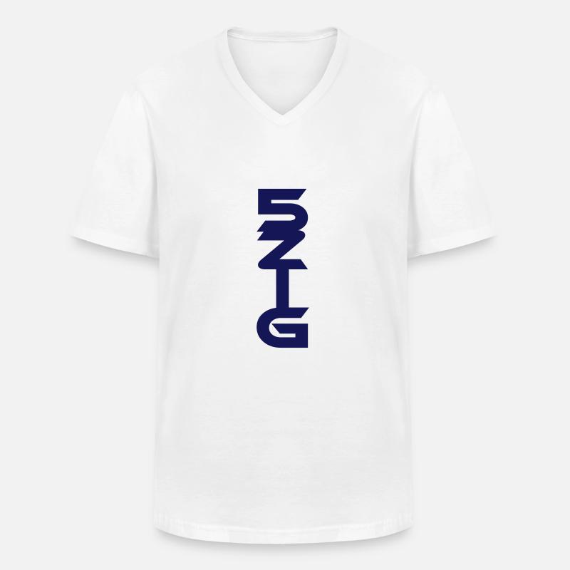 5 zig fünfzig - Männer-T-Shirt mit V-Ausschnitt - Weiß