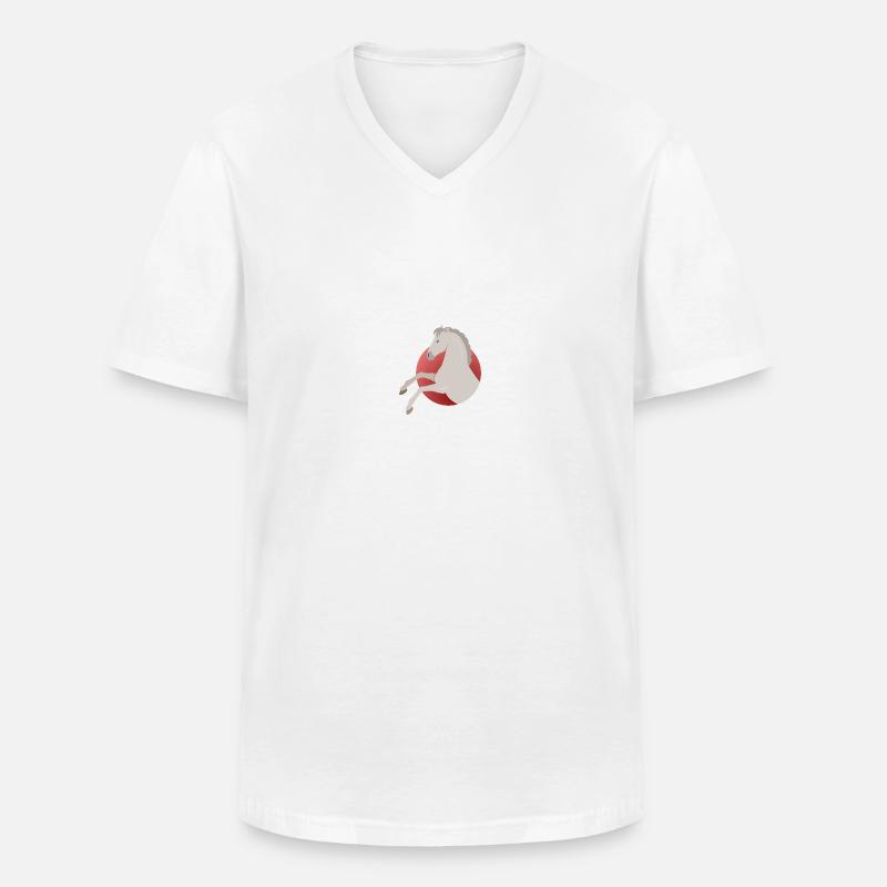 Pferde - Männer-T-Shirt mit V-Ausschnitt - Weiß
