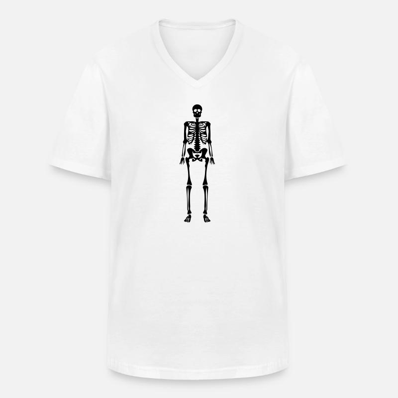 skull design - Männer-T-Shirt mit V-Ausschnitt - Weiß
