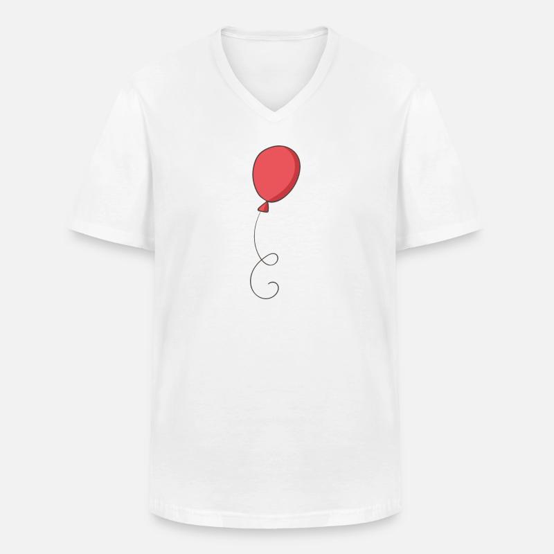 palloncino rosso - Maglietta da uomo classica con scollo a V - bianco