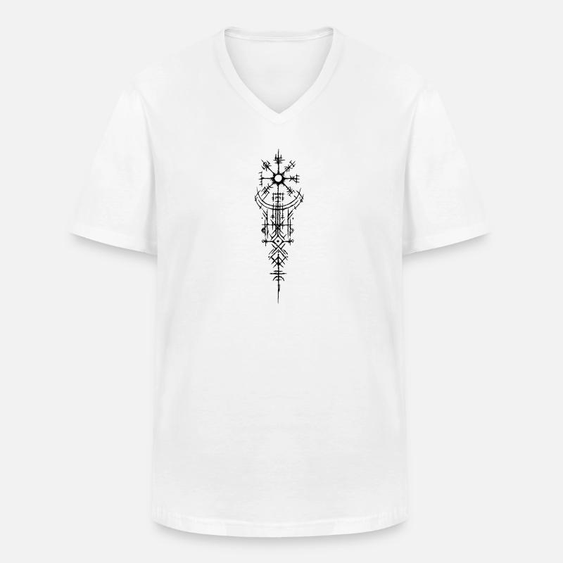 Wikinger Tribal - Männer-T-Shirt mit V-Ausschnitt - Weiß
